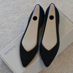 Rothy's The Point in Black Solid, Size 6
